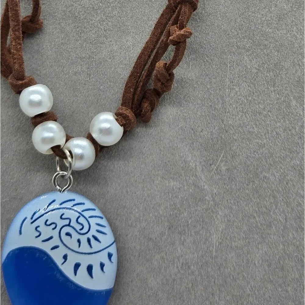 Moana Inspired Blue Seashell Necklace Ocean Core Disneybound Cosplay Costume New